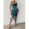 imageSOLY HUX Womens Tie Dye Cowl Neck Split Hem Bodycon Cami Dress Backless Long DressesTeal Blue