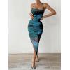 imageSOLY HUX Womens Tie Dye Cowl Neck Split Hem Bodycon Cami Dress Backless Long DressesTeal Blue