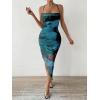 imageSOLY HUX Womens Tie Dye Cowl Neck Split Hem Bodycon Cami Dress Backless Long DressesTeal Blue