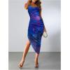 imageSOLY HUX Womens Tie Dye Cowl Neck Split Hem Bodycon Cami Dress Backless Long DressesViolet Purple