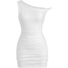 imageSOLY HUX Womens Summer Mini Dresses Off The Shoulder Ruched Bodycon Graduation Dress Sexy Going Out Party Club OutfitsPlain White
