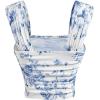 imageSOLY HUX Womens Floral Print Tank Tops Square Neck Sleeveless Going Out Tops Double Lined Summer Crop Tank TopsBlue and White Floral