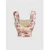 imageSOLY HUX Womens Floral Print Tank Tops Square Neck Sleeveless Going Out Tops Double Lined Summer Crop Tank TopsRose Red Floral