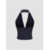 imageSOLY HUX Womens Halter Top Sparkly Sexy Backless Party Crop Tops Club Rave Festival Outfits BlackDark Blue