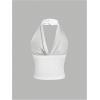 imageSOLY HUX Womens Halter Top Sparkly Sexy Backless Party Crop Tops Club Rave Festival Outfits BlackPure White