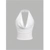 imageSOLY HUX Womens Halter Top Sparkly Sexy Backless Party Crop Tops Club Rave Festival Outfits BlackPure White