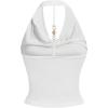 imageSOLY HUX Womens Halter Tops Draped Front Sleeveless Backless Y2K Crop Sexy Cami Tops Going Out Summer OutfitsPure White