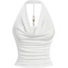 imageSOLY HUX Womens Halter Tops Draped Front Sleeveless Backless Y2K Crop Sexy Cami Tops Going Out Summer OutfitsPure White