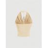 imageSOLY HUX Womens Halter Tops Draped Front Sleeveless Backless Y2K Crop Sexy Cami Tops Going Out Summer OutfitsSolid Apricot