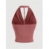 imageSOLY HUX Womens Halter Tops Draped Front Sleeveless Backless Y2K Crop Sexy Cami Tops Going Out Summer OutfitsSolid Dusty Pink