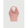imageSOLY HUX Womens Halter Tops Draped Front Sleeveless Backless Y2K Crop Sexy Cami Tops Going Out Summer OutfitsSolid Pink