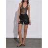 imageSOLY HUX Womens Halter Tops V Neck Tie Backless Summer Crop Tank TopBrown Leopard