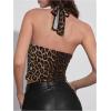 imageSOLY HUX Womens Halter Tops V Neck Tie Backless Summer Crop Tank TopBrown Leopard