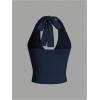 imageSOLY HUX Womens Halter Tops V Neck Tie Backless Summer Crop Tank TopPure Royal Blue
