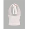 imageSOLY HUX Womens Halter Tops V Neck Tie Backless Summer Crop Tank TopSolid Apricot