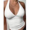 imageSOLY HUX Womens Halter Tops V Neck Tie Backless Summer Crop Tank TopSolid White