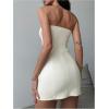 imageSOLY HUX Womens PU Leather Strapless Mini Tube Dress Y2k Bodycon Sexy Party Club DressesPlain Beige