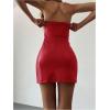 imageSOLY HUX Womens PU Leather Strapless Mini Tube Dress Y2k Bodycon Sexy Party Club DressesPlain Red