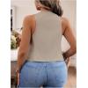 imageSOLY HUX Womens Plus Size Button Up Suit Vest Blazer V Neck Sleeveless WaistcoatPlain Apricot