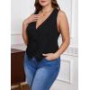 imageSOLY HUX Womens Plus Size Button Up Suit Vest Blazer V Neck Sleeveless WaistcoatPlain Black