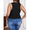 imageSOLY HUX Womens Plus Size Button Up Suit Vest Blazer V Neck Sleeveless WaistcoatPlain Black