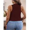 imageSOLY HUX Womens Plus Size Button Up Suit Vest Blazer V Neck Sleeveless WaistcoatPure Burgundy