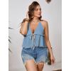 imageSOLY HUX Womens Plus Size Halter Crop Tops Y2k Sexy Going Out Tops Trendy Sleeveless Tie Front CamisoleLight Blue