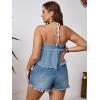 imageSOLY HUX Womens Plus Size Halter Crop Tops Y2k Sexy Going Out Tops Trendy Sleeveless Tie Front CamisoleLight Blue