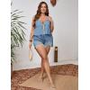imageSOLY HUX Womens Plus Size Halter Crop Tops Y2k Sexy Going Out Tops Trendy Sleeveless Tie Front CamisoleLight Blue