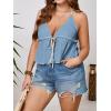 imageSOLY HUX Womens Plus Size Halter Crop Tops Y2k Sexy Going Out Tops Trendy Sleeveless Tie Front CamisoleLight Blue