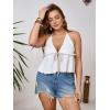 imageSOLY HUX Womens Plus Size Halter Crop Tops Y2k Sexy Going Out Tops Trendy Sleeveless Tie Front CamisolePlain White