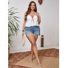 imageSOLY HUX Womens Plus Size Halter Crop Tops Y2k Sexy Going Out Tops Trendy Sleeveless Tie Front CamisolePlain White