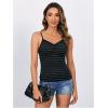 imageSOLY HUX Womens Y2k Tank Tops Striped Lace Trim Cami Tops Summer V Neck Fitted Camisole ShirtsDark Grey