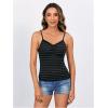 imageSOLY HUX Womens Y2k Tank Tops Striped Lace Trim Cami Tops Summer V Neck Fitted Camisole ShirtsDark Grey