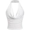 imageSOLY HUX Womens Halter Top Sparkly Sexy Backless Party Crop Tops Club Rave Festival Outfits BlackPure White