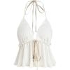 imageSOLY HUX Womens Plus Size Halter Crop Tops Y2k Sexy Going Out Tops Trendy Sleeveless Tie Front CamisolePlain White