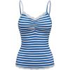 imageSOLY HUX Womens Y2k Tank Tops Striped Lace Trim Cami Tops Summer V Neck Fitted Camisole ShirtsRoyal Blue