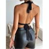 imageSOLY HUX Womens Sexy Halter Going Out Top Open Back Deep V Neck Sleeveless Vest Tank Tops Party ClubwearPure Black