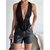 imageSOLY HUX Womens Sexy Halter Going Out Top Open Back Deep V Neck Sleeveless Vest Tank Tops Party ClubwearPure Black