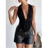 imageSOLY HUX Womens Sexy Halter Going Out Top Open Back Deep V Neck Sleeveless Vest Tank Tops Party ClubwearPure Black