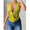 imageSOLY HUX Womens Sexy Halter Going Out Top Open Back Deep V Neck Sleeveless Vest Tank Tops Party ClubwearPure Green
