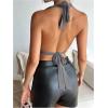 imageSOLY HUX Womens Sexy Halter Going Out Top Open Back Deep V Neck Sleeveless Vest Tank Tops Party ClubwearPure Grey