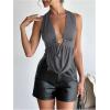 imageSOLY HUX Womens Sexy Halter Going Out Top Open Back Deep V Neck Sleeveless Vest Tank Tops Party ClubwearPure Grey