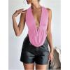 imageSOLY HUX Womens Sexy Halter Going Out Top Open Back Deep V Neck Sleeveless Vest Tank Tops Party ClubwearPure Pink