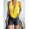 imageSOLY HUX Womens Sexy Halter Going Out Top Open Back Deep V Neck Sleeveless Vest Tank Tops Party ClubwearPure Yellow