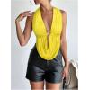 imageSOLY HUX Womens Sexy Halter Going Out Top Open Back Deep V Neck Sleeveless Vest Tank Tops Party ClubwearPure Yellow