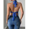 imageSOLY HUX Womens Sexy Halter Going Out Top Open Back Deep V Neck Sleeveless Vest Tank Tops Party ClubwearRoyal Blue