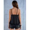 imageSOLY HUX Womens Y2K Lace Cami V Neck Sleeveless Striped Shirt Spaghetti Strap Camisole Gothic TopsBlack Striped