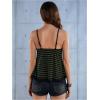 imageSOLY HUX Womens Y2K Lace Cami V Neck Sleeveless Striped Shirt Spaghetti Strap Camisole Gothic TopsGreen Striped