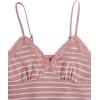 imageSOLY HUX Womens Y2K Lace Cami V Neck Sleeveless Striped Shirt Spaghetti Strap Camisole Gothic TopsPink White Striped